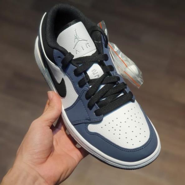 Giày thể thao air jordan1 low retro navy, giày jd xanh than cổ thấp nam nữ cá tính, hợp thời trang