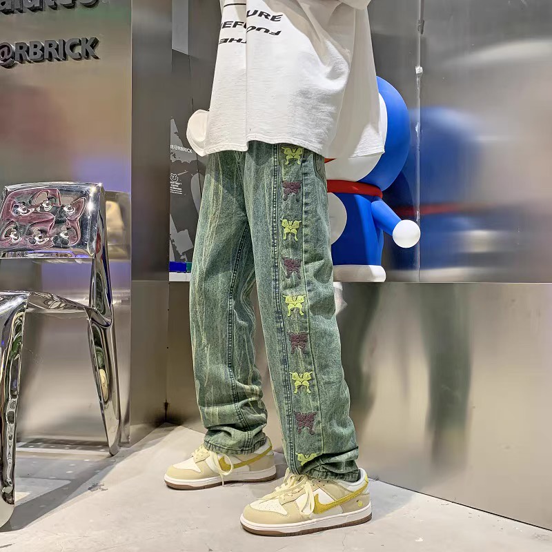 Quần jiean nam ống rộng Denim Loose Fit