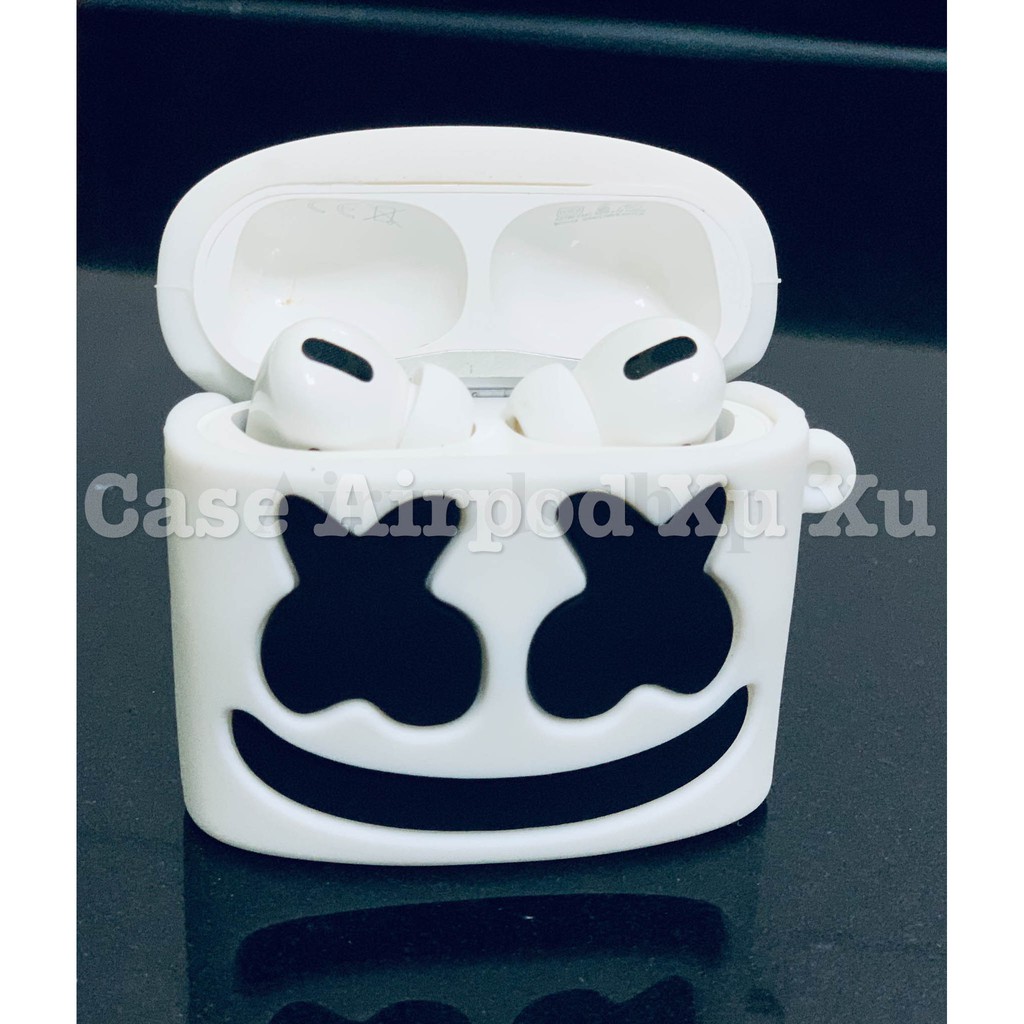 [[Hàng Loại 1]] Ốp tai nghe Airpod 1/2, Airpods Pro Hình DJ Marshmello mặt cười silicon in 3D sắc nét.