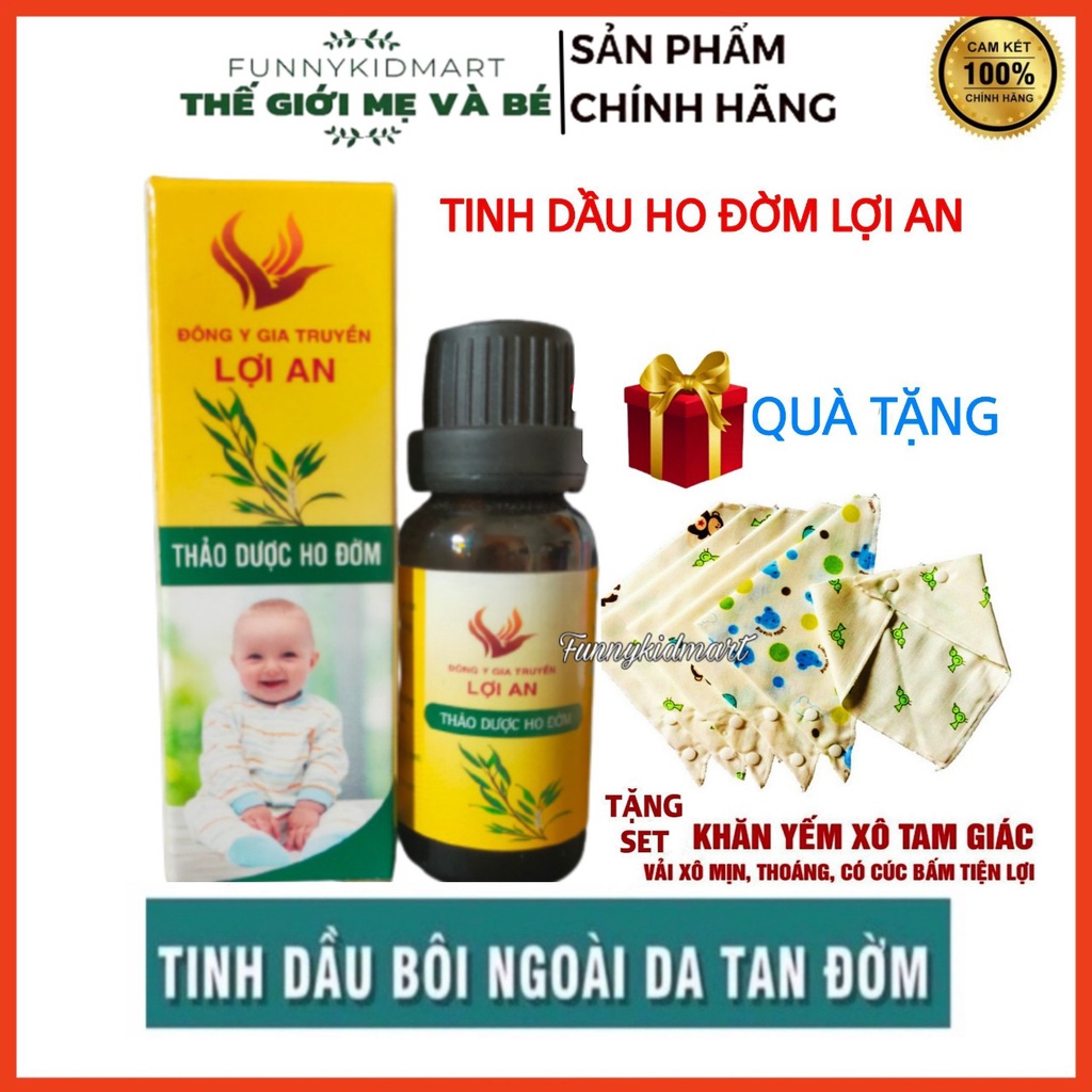 [Hàng chuẩn] Tinh dầu ho đờm lợi an (chai vàng) - chính hãng hết ho đờm khò khè tặng quà cho bé