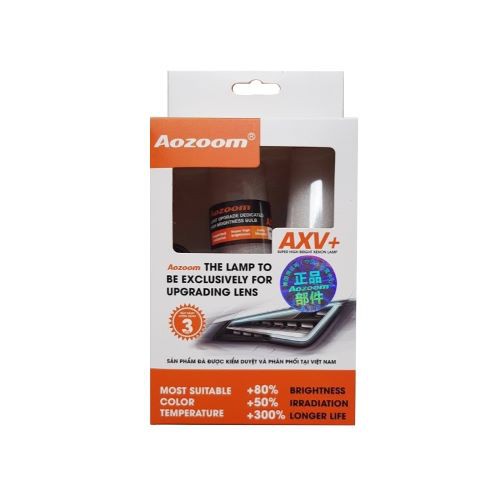 Bóng Xenon Aozoom chân H1,H3,H4,H7,H11,9005,9006,880,881 phù hợp cho tất cả xe ô tô, xe hơi, xe máy, bảo hành 3 năm