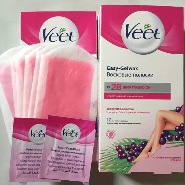 Miếng dán tẩy lông Veet Wax Strips Easy Gel wax cho body 20 dải sáp