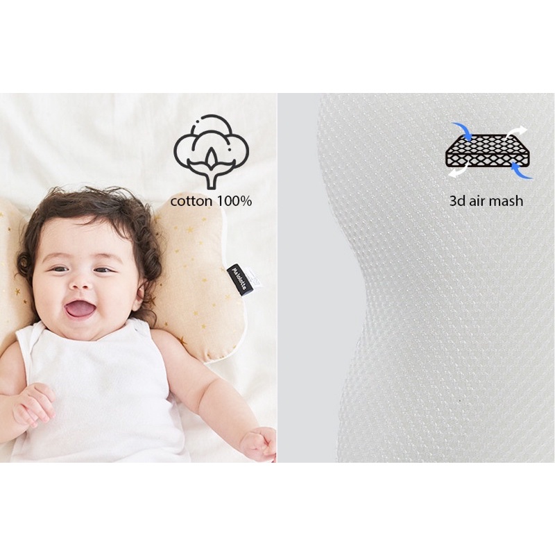 GỐI KẸO CHO BÉ SƠ SINH NẰM XE ĐẨY/ Ô TÔ MALOLOTTE -MADE IN KOREA