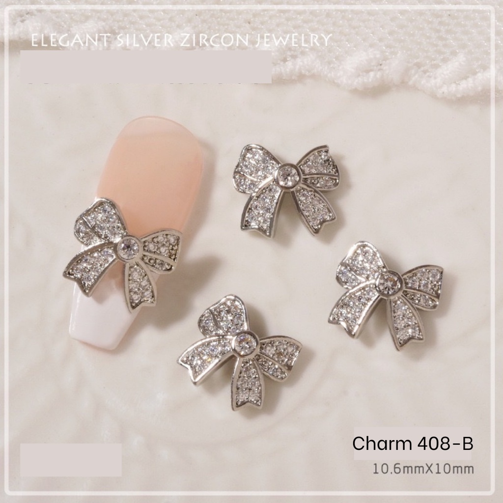 Charm nơ đính đá nail cao cấp