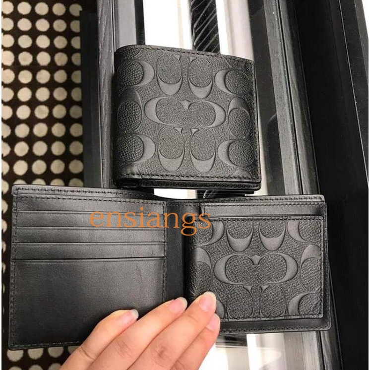 COACH Ví Da Ngắn Đa Năng Thời Trang Sang Trọng Cho Nam F74991