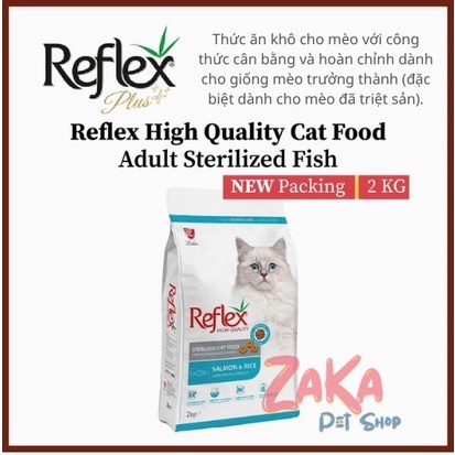 Thức ăn mèo Reflex 2kg - Khử trùng ruột | Sterilized | Vị Cá Hồi