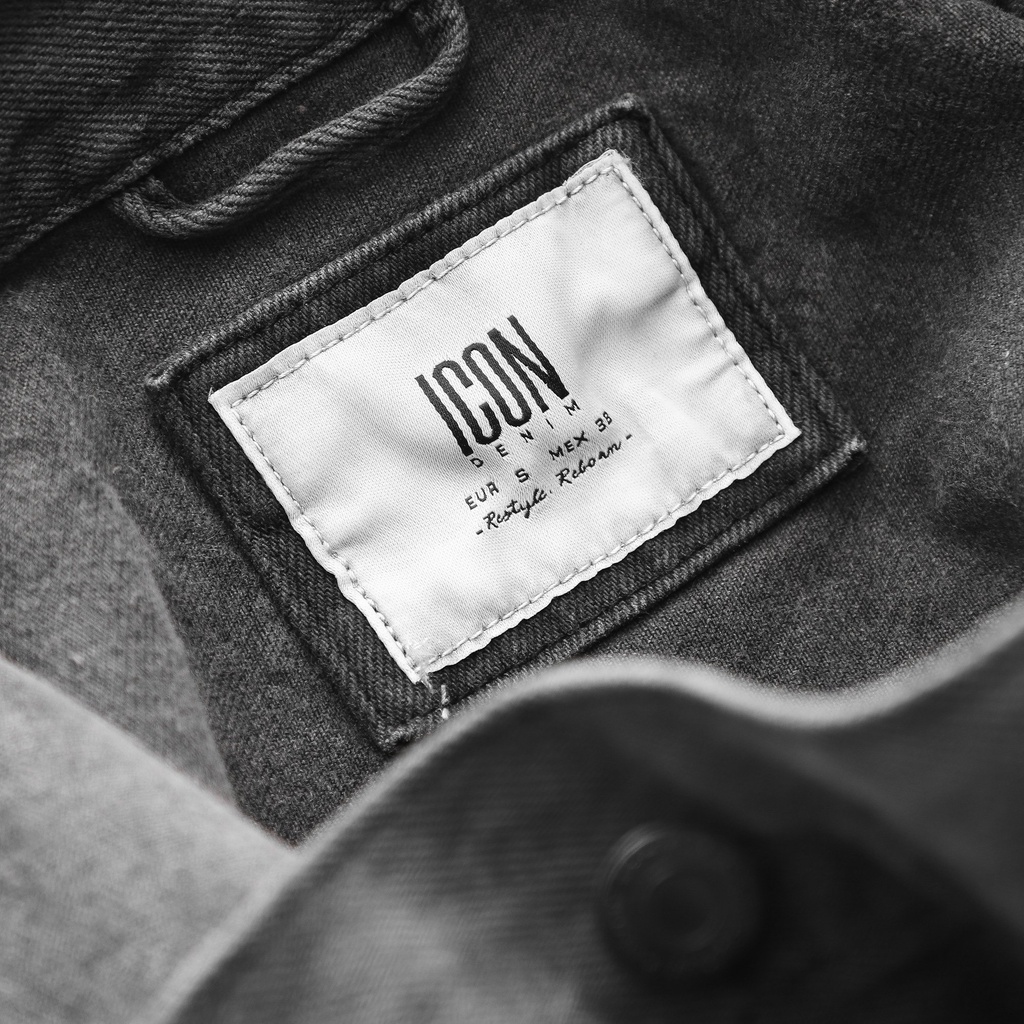 Áo Khoác Jean Nam ICONDENIM Xám Wash Chất liệu Jean Dày Dặn Thời Trang Có Túi Trong AKID0048