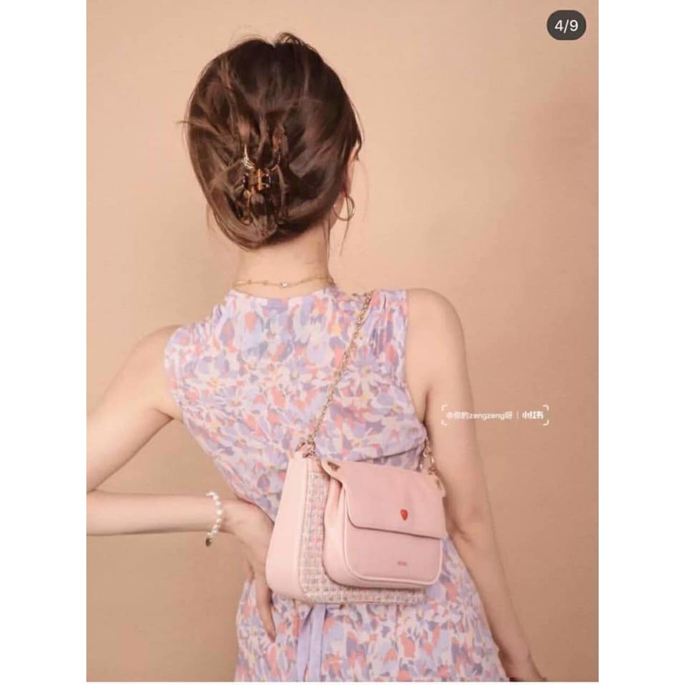 Túi đeo chéo nữ cực chất hồng siêu dễ thương LA JOYA
