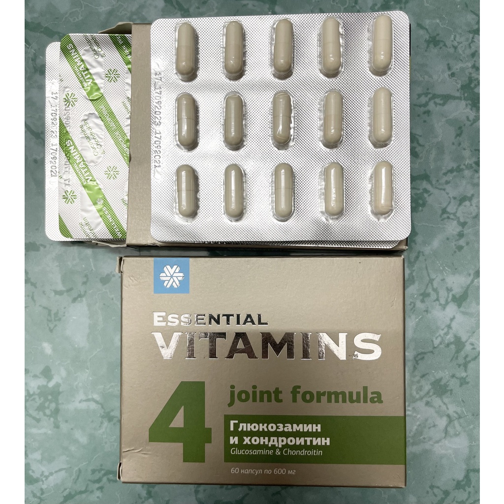 [ CHÍNH HÃNG ] - Thực Phẩm siberian Essential Vitamins Glucosamine &amp; Chondroitin, hỗ trợ giúp khớp khỏe mạnh - Hộp 60v