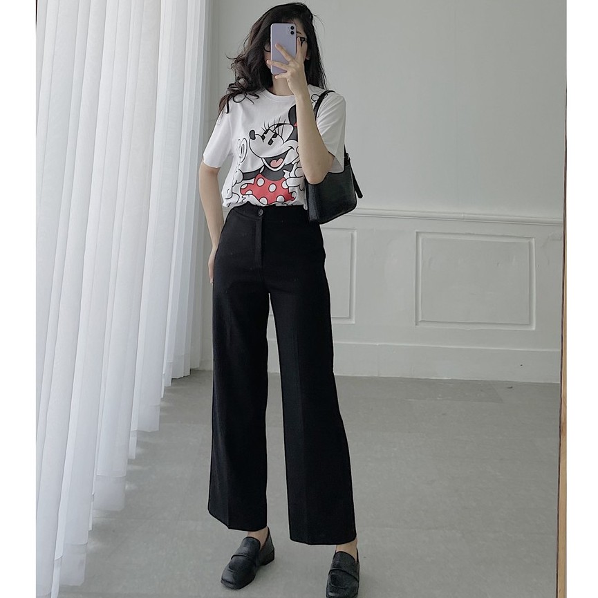 Quần tây ống rộng Cullotete veromoda trơn cạp cao trẻ trung, thanh lịch LXK77408 | BigBuy360 - bigbuy360.vn