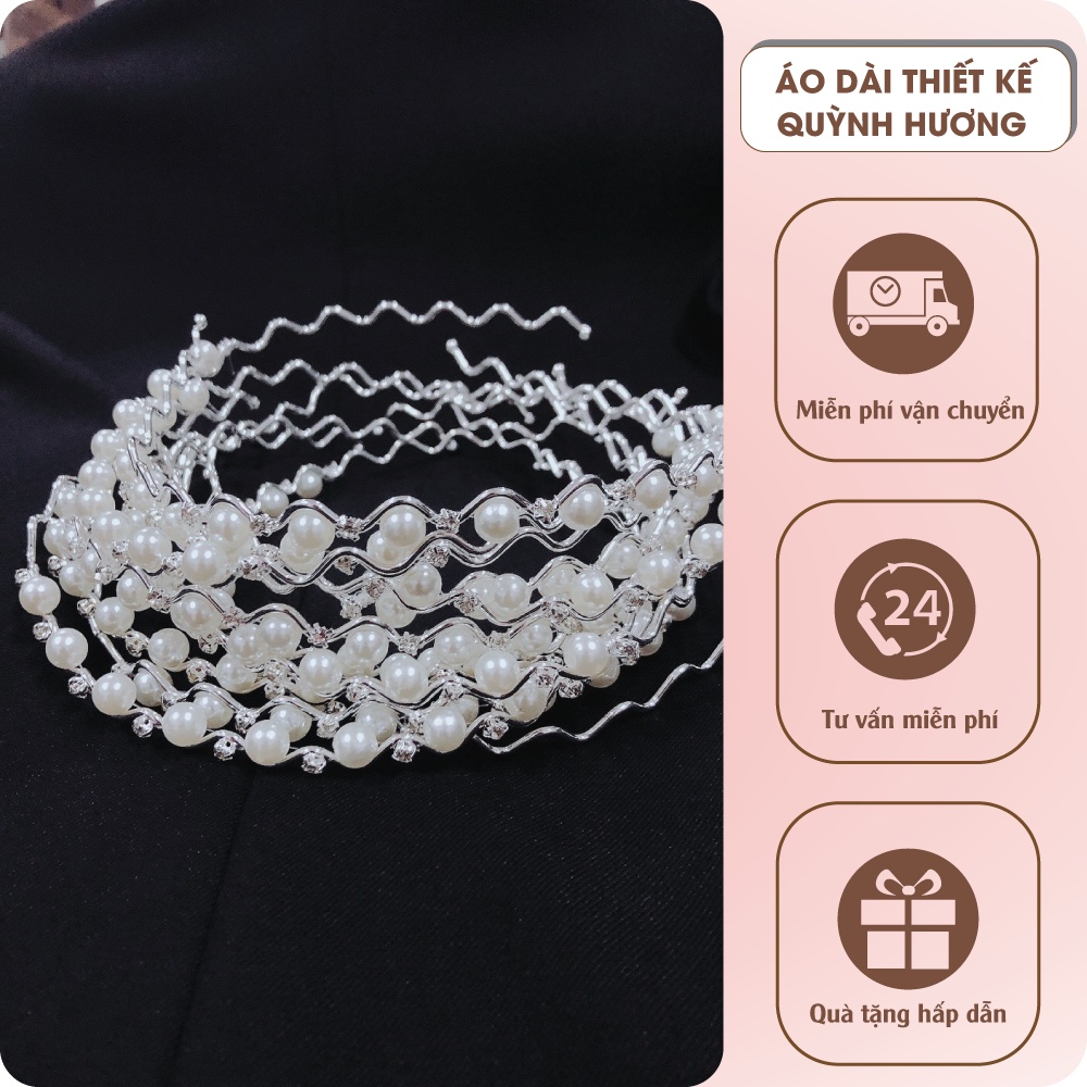 Bờm Cài Tóc Đính Đá Hạt Ngọc trai phong cách Hàn Quốc siêu xinh by Quỳnh Hương