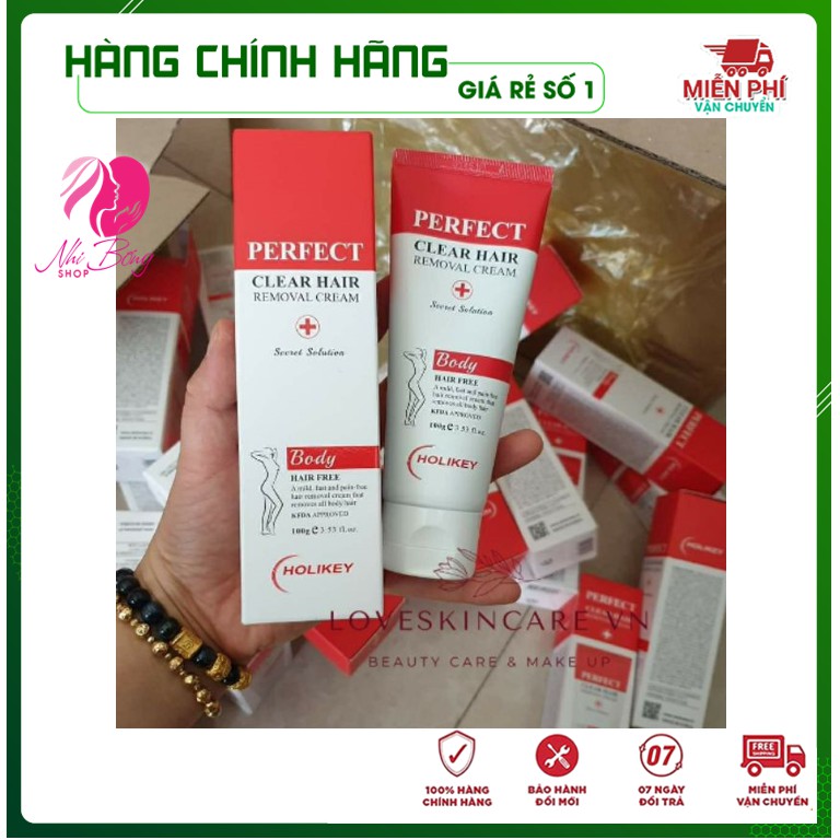 [Tẩy Sạch 100% - Hàng Nhập Khẩu] Kem tẩy lông - Tẩy lông Holikey Perfect Clear Hair Removal Cream Hàn Quốc 100ml