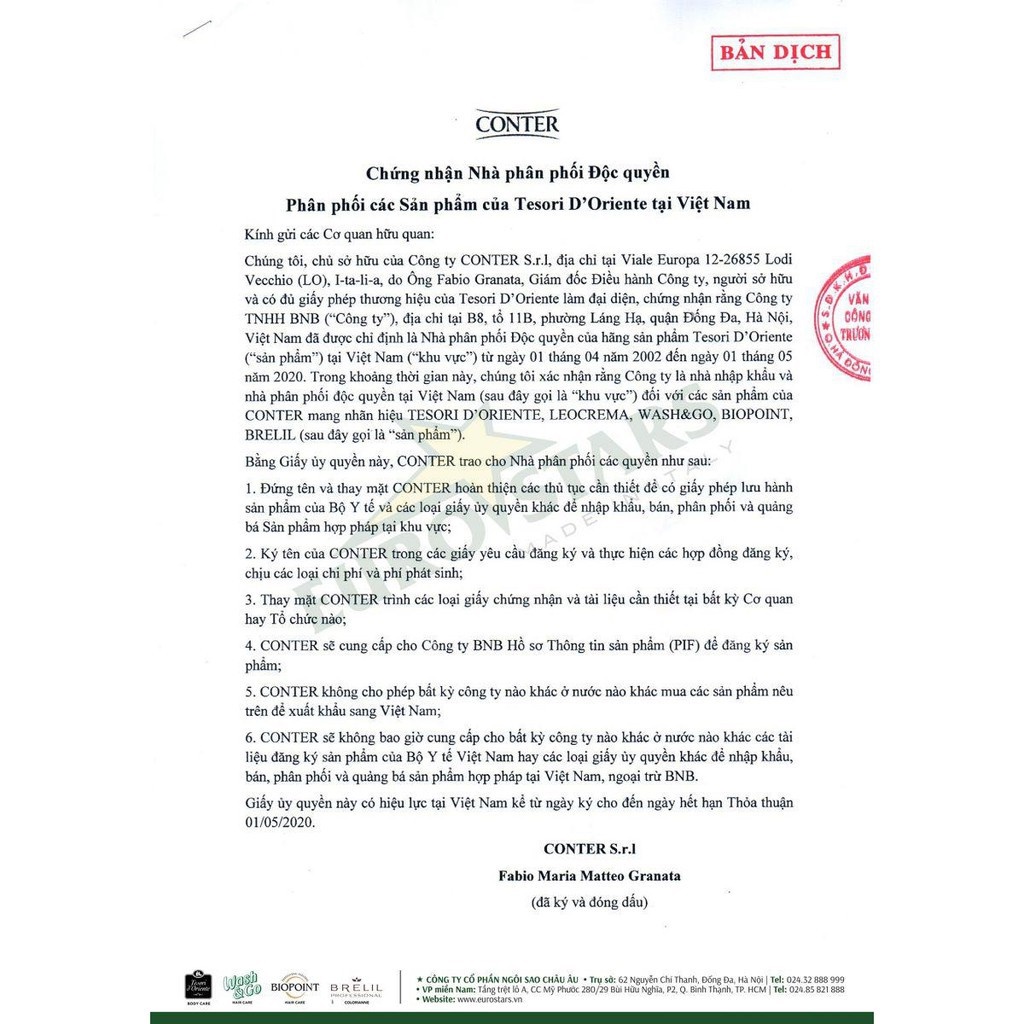 Sữa tắm nước hoa Ý Tesori d'Oriente hương thơm lưu trữ cả ngày kèm vòi 500ml