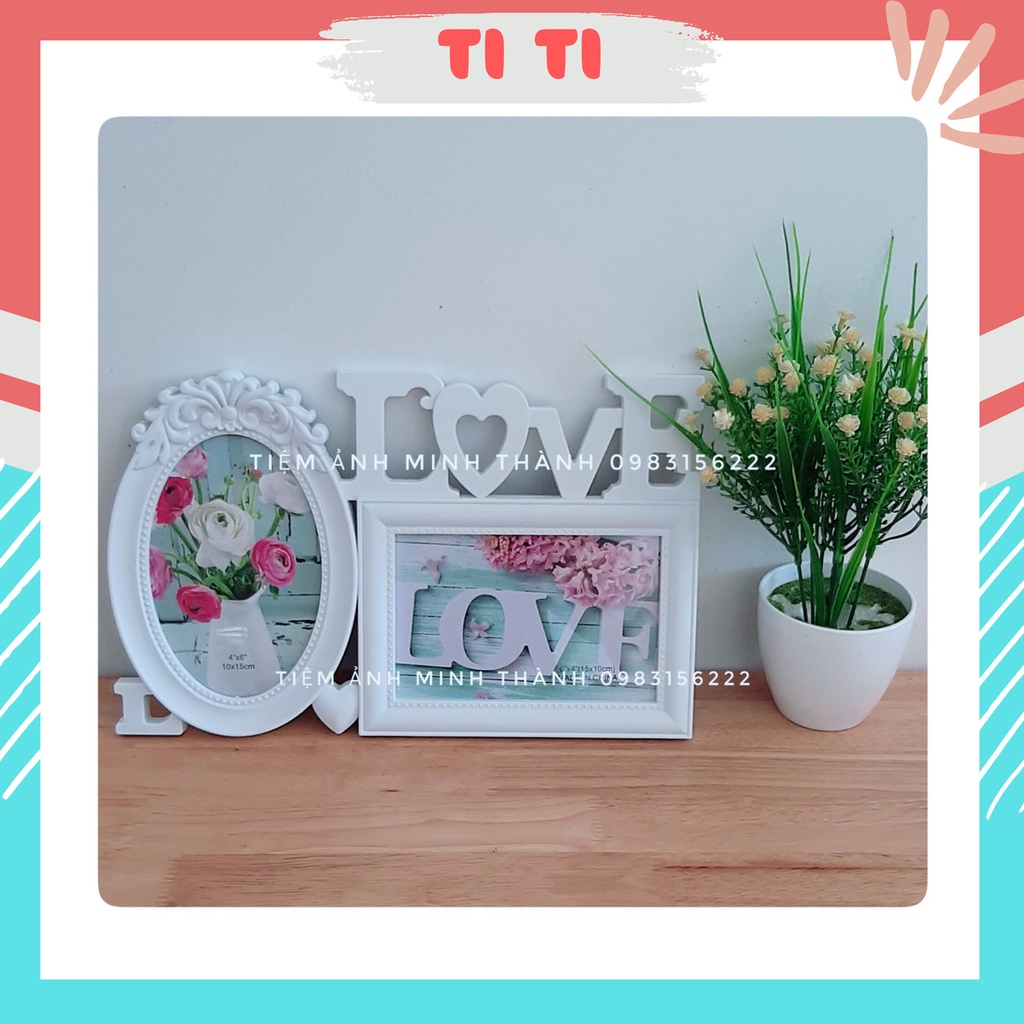 Khung ảnh để bàn hoặc treo tường kiểu dáng hiện đại có chữ LOVE