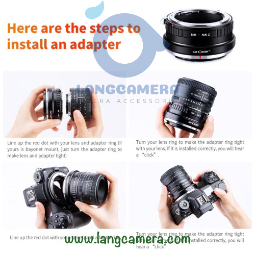 Ngàm chuyển AI - Nikon Z hiệu K&amp;F Concept (sử dụng lens Nikon trên máy Nikon Z)