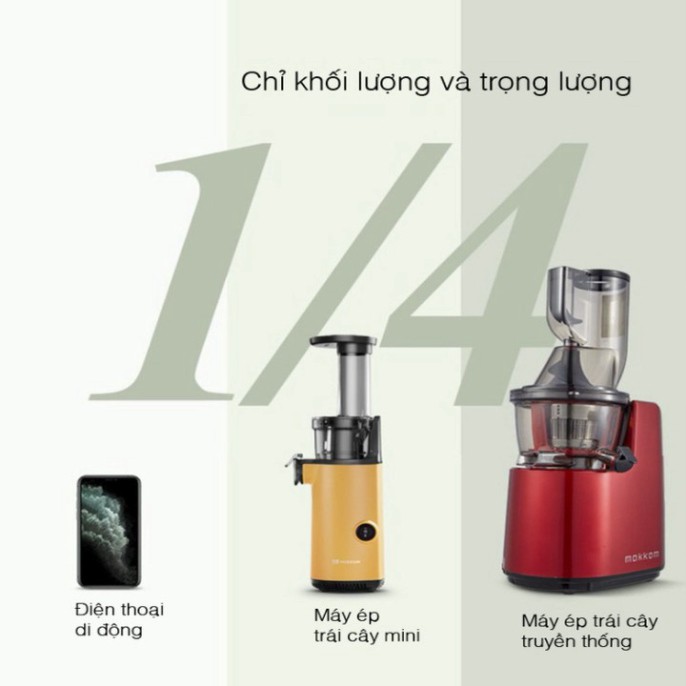 Sản Phẩm Máy ép trái cây tốc độ chậm cầm tay  Mokkom MK-SJ001, công suất 130W, chất liệu inox 304, tritan (Bảo hành 12 t