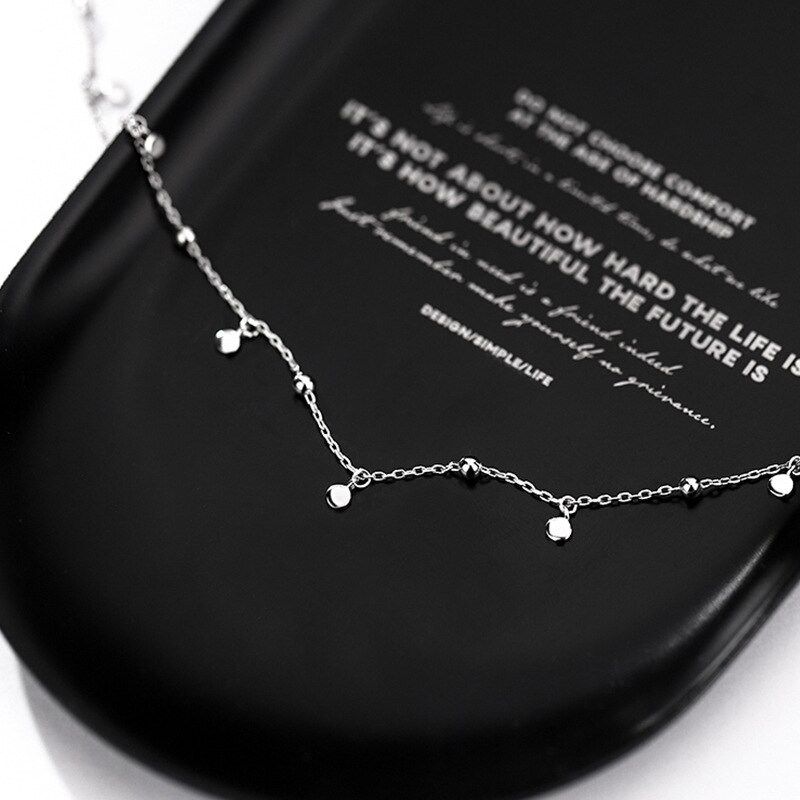 Vòng Cổ Bạc S925 Choker Giọt Sương Tassel Xinh Xắn | Dây Chuyền Nữ Trang Sức Bạc Thời Trang