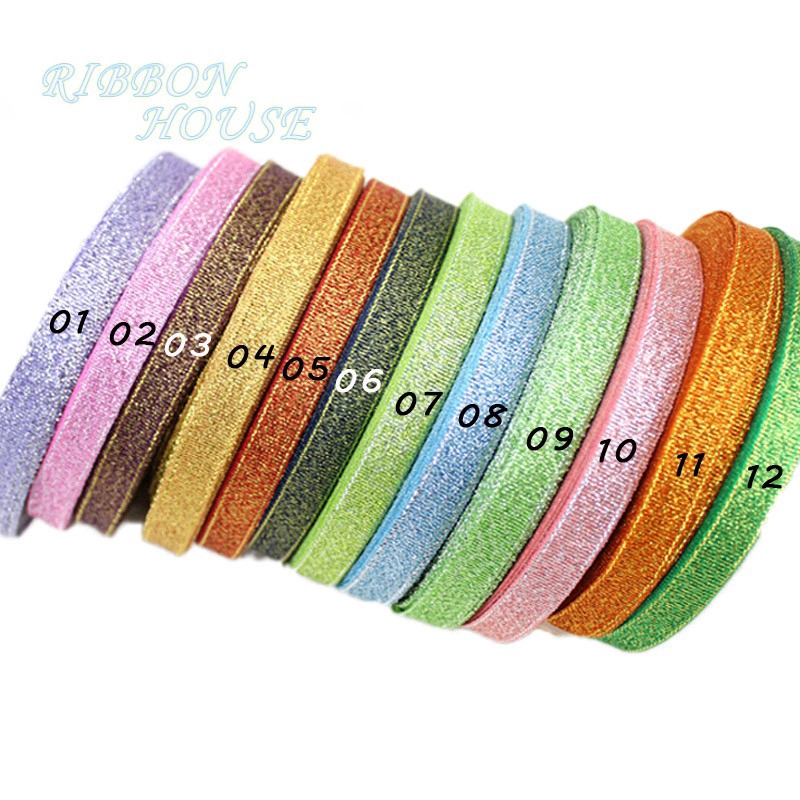 Cuộn dây ruy băng ánh kim dài 25 thước chiều rộng 3/8 Inch  dùng trang trí tiệc