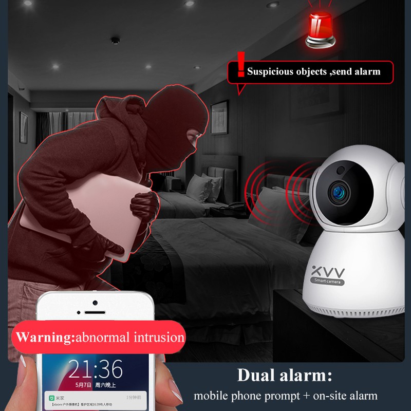 [Mã 44ELSALE2 giảm 7% đơn 300K] Camera Wifi IP Mijia APP Xiaomi xiaovv Q8 1296P 2K xoay 360 độ