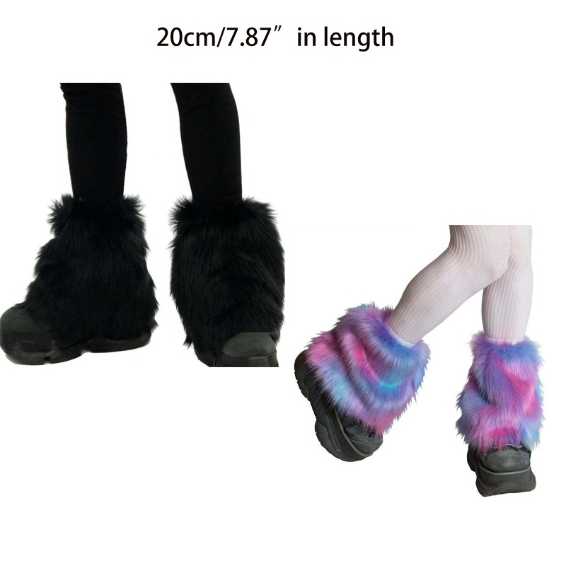 Vớ ống chân vải lông giả dày giữ ấm mùa đông phong cách Lolita dễ thương 10MK
