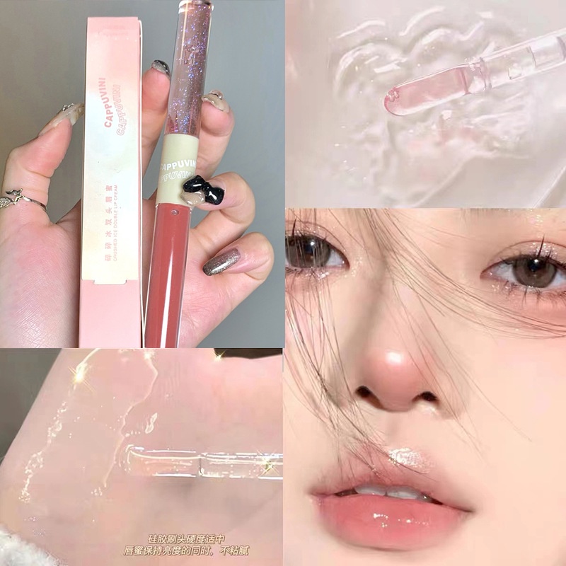 [Hàng mới về]Son kem tint lì Cappuvini sắc tố cao lâu trôi 2 đầu 2 trong 1