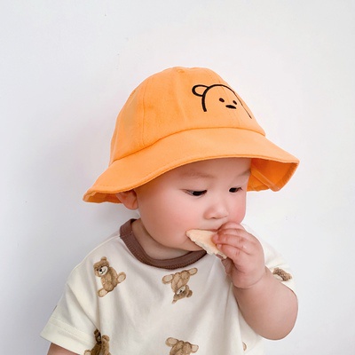 Mũ vành tròn cho bé họa tiết hình gấu siêu đang yêu cho bé trai bé gái 1 - 3 tuổi
