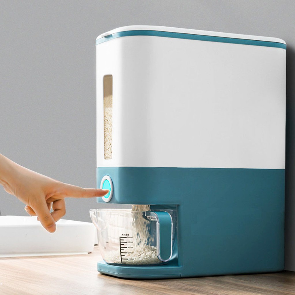 Thùng Đựng Gạo Thông Minh 12kg. Thùng Đựng Gạo Cao Cấp với thiết kế dạng ấn nút, chất liệu ABS thân thiện với môi trường