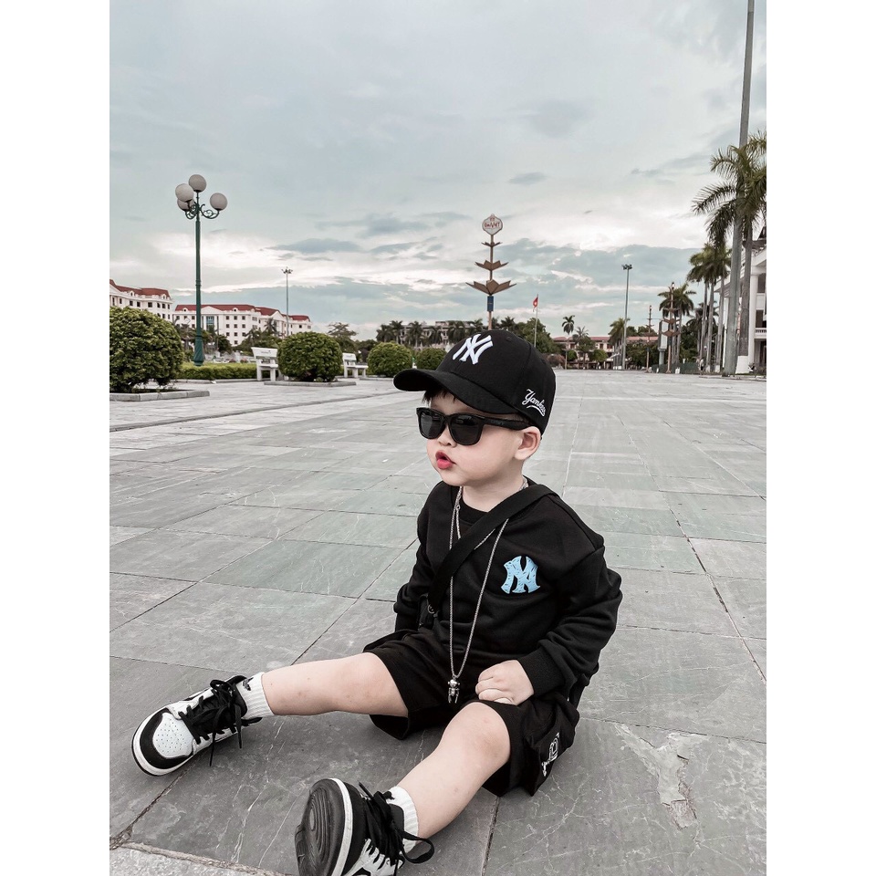 Nón kết Mũ lưỡi trai NY đen logo trắng full hộp full size