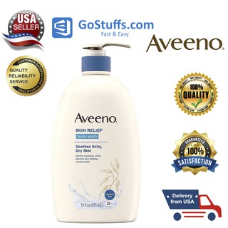 [Hàng Mỹ] Sữa tắm bột yến mạch tự nhiên làm dịu da, dưỡng ẩm, giảm ngứa Aveeno Body Wash 975ml