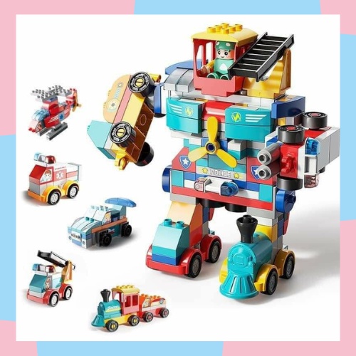 Lego Duplo 195 chi tiết lắp ghép người máy biến hình, ô tô, máy bay. Giúp bé rèn luyện tư duy và trí thông minh