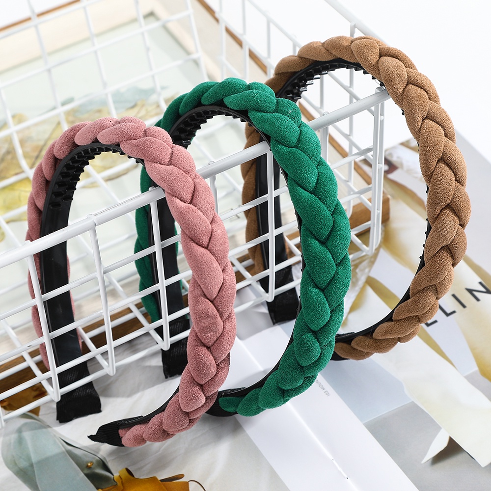 Cài Tóc Haimeikang Bện Màu Trơn Phong Cách Hàn Quốc Độc Đáo