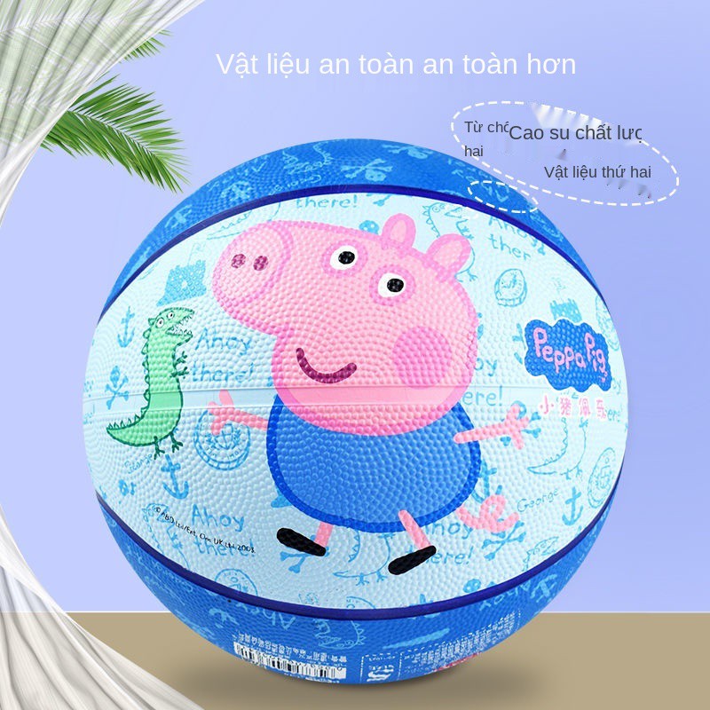 > Pig Peppa Basketball Trường tiểu học sinh mẫu giáo Vỗ bóng Trẻ em rổ cao su Số 3 4 5