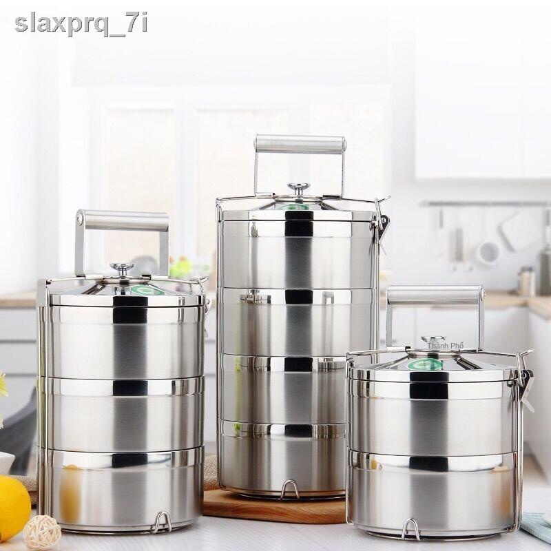 ✓┇Hộp cơm cách nhiệt inox 304 nhiều lớp ngăn văn phòng nhân viên người lớn học sinh chống dột 2-5