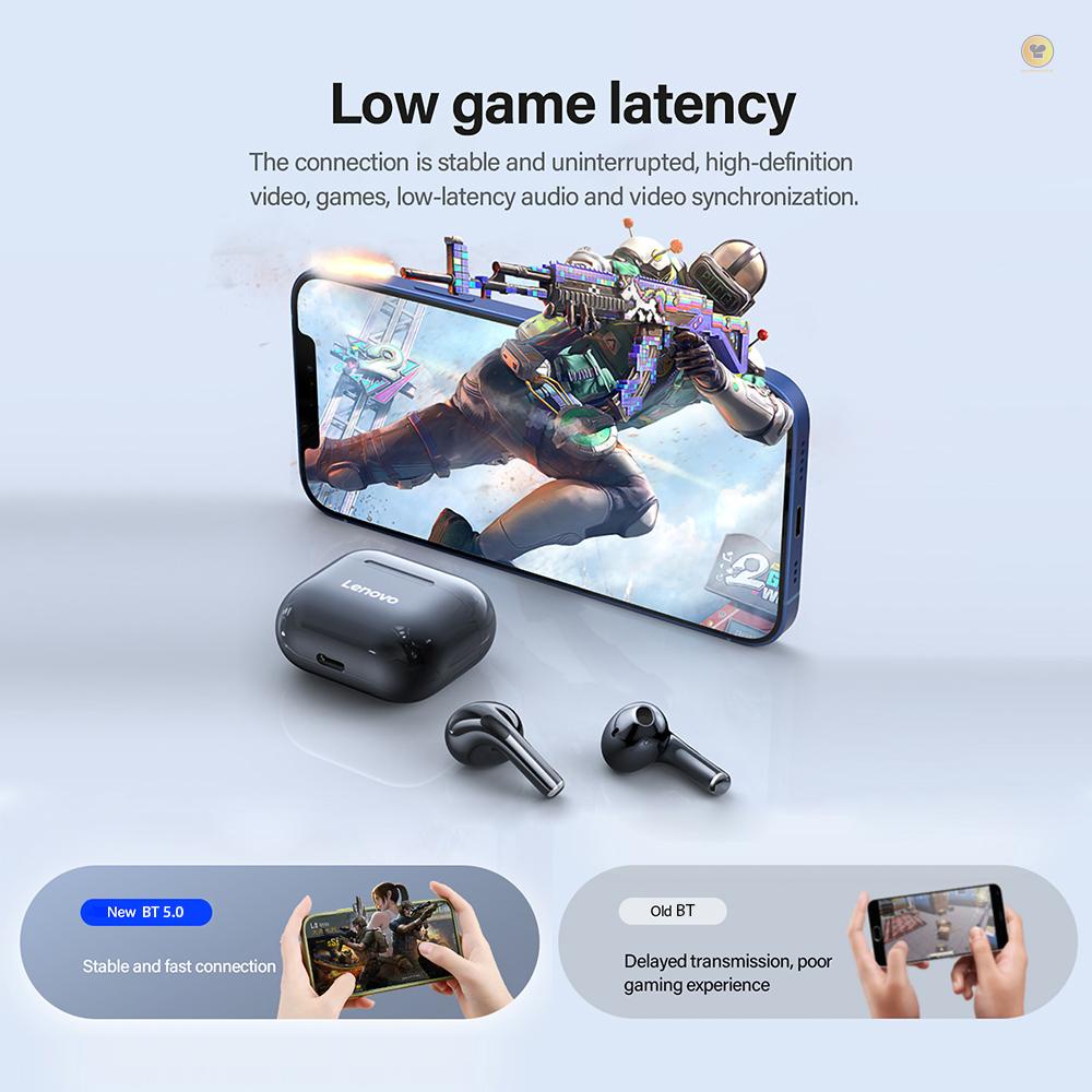 LENOVO Tai Nghe Bluetooth 5.0 Không Dây LP40 Chống Nước Cảm Ứng Âm Thanh Nổi