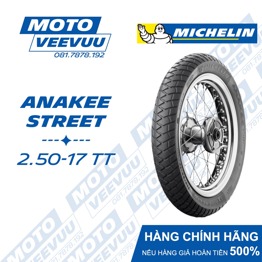 Vỏ lốp xe máy Michelin 2.50-17 TT Anakee Street (Lốp xài ruột)