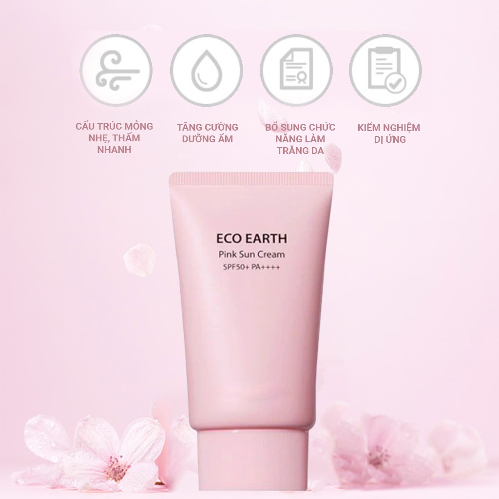 Kem Chống Nắng The Sa em Eco Earth Power Pink Sun Cream SPF50+ PA++++ 50ml