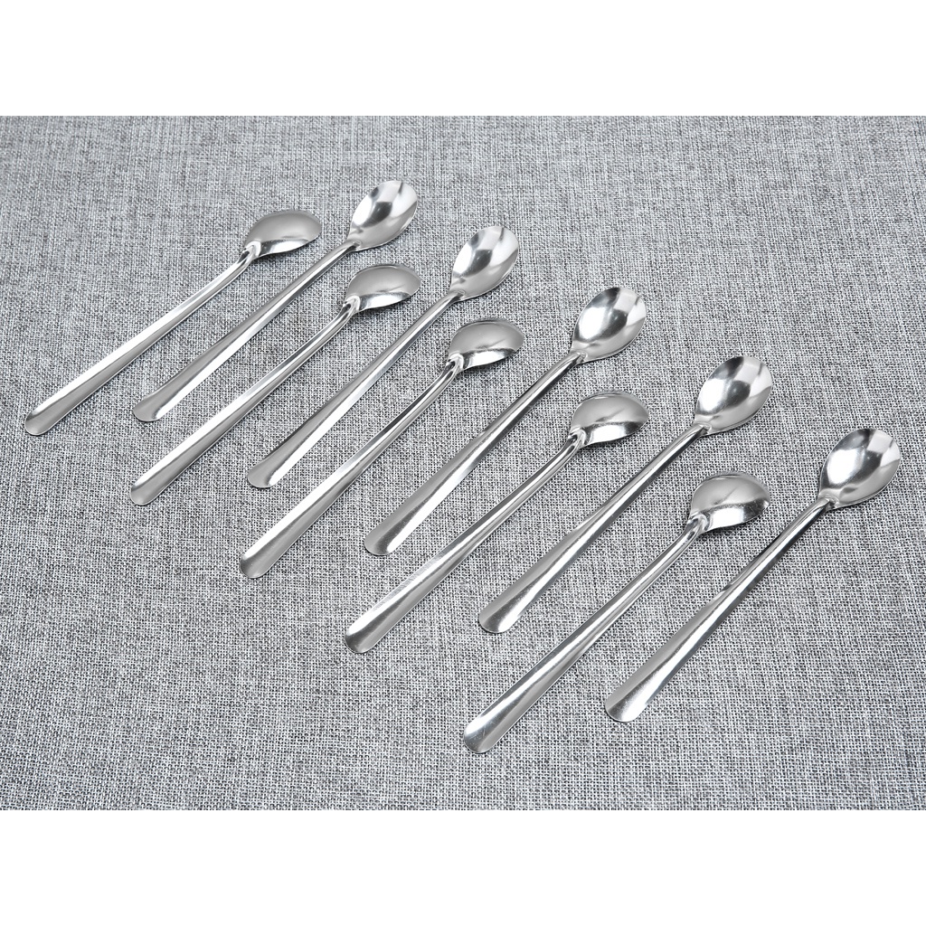 Combo 10 Muỗng Cà Phê Inox, Muỗng Inox Cán Dài