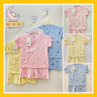 Bộ cộc tay cài chéo petit Moona BST hình in Tiger, Giraffe, Zebra
