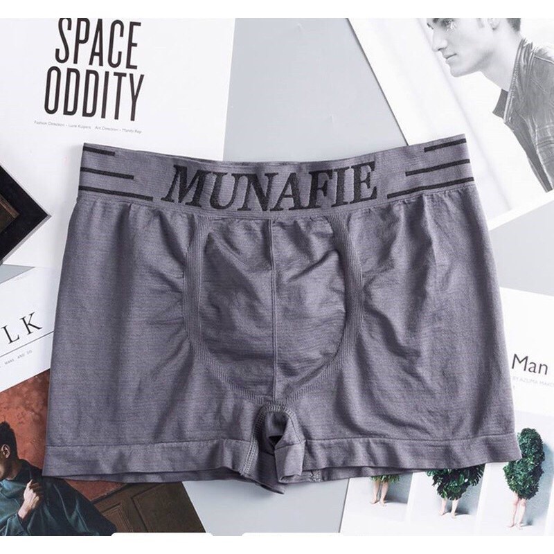 Combo gồm 5 quần lót đùi cao cấp co giãn  boxer Munafie Nhật Bản
