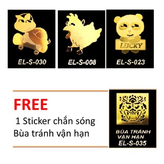 Bộ 3 miếng dán chắn sóng điện từ Hàn Quốc : Rùa, gà mái, gấu tặng 1 bùa tránh vận hạn