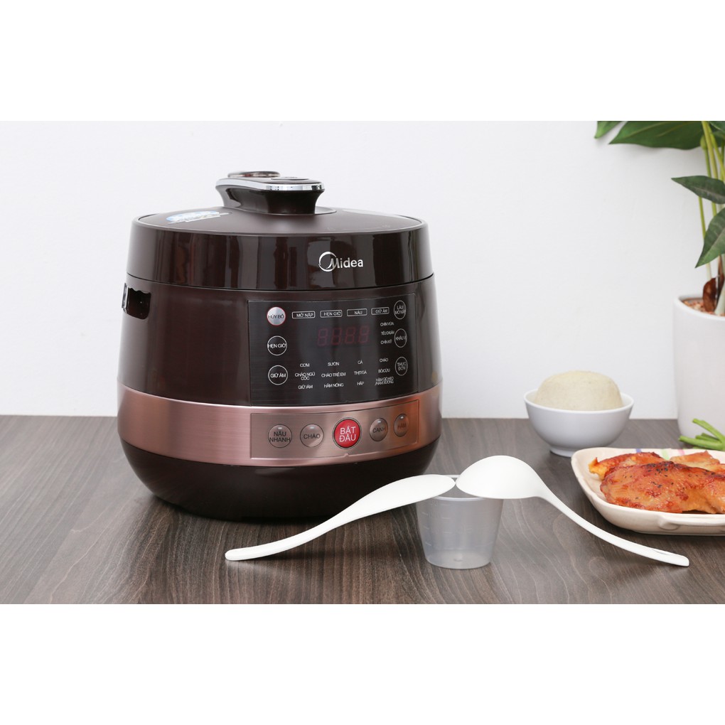 Nồi áp suất điện Midea MY-CS5039 5 lít, màu nâu, dung tích 5L, công suất 900W