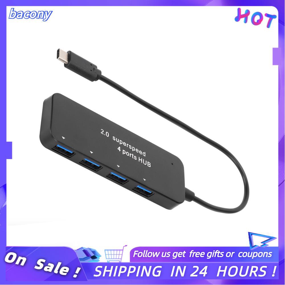 Bacony TYPE-C Superspeed 4-Port HUB Strip External Power Supply USB Multiport Adapter