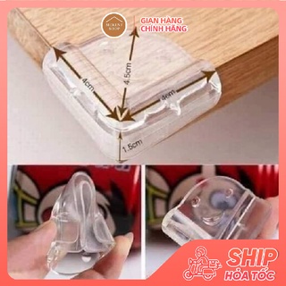 Set 4 Bịt cạnh bàn silicon mép vuông tránh va đập cho bé