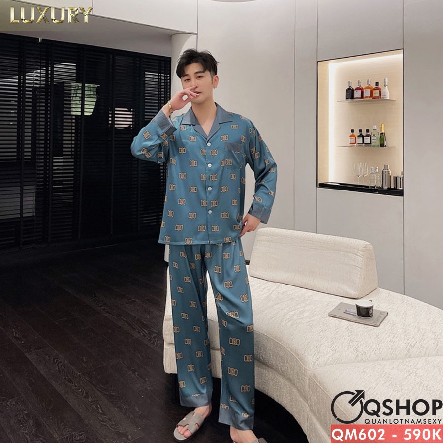 Bộ đồ pijama nam quần dài, tay dài luxury QSHOP QM602