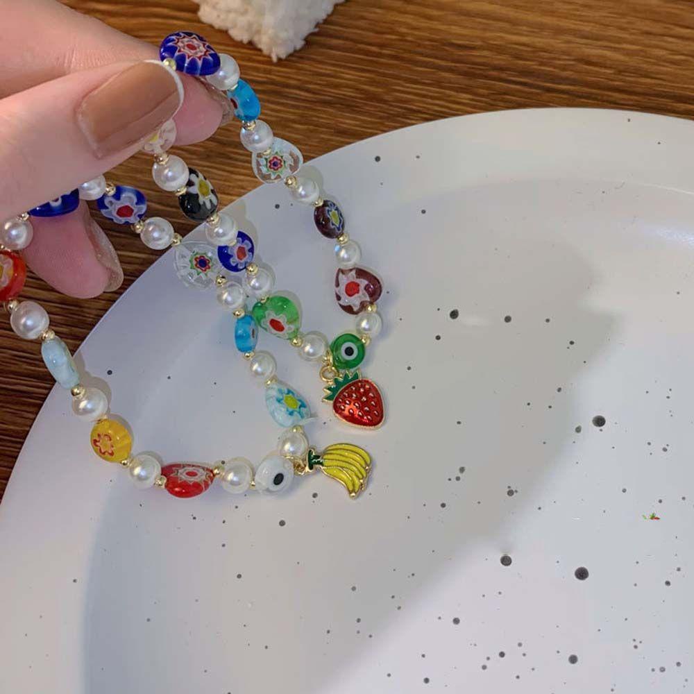 Vòng Tay May Mắn Xâu Hạt Nhiều Màu Hoa Phong Cách VANES1