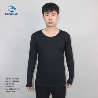 Áo thun dài tay Nam cổ tròn A0808 Dệt kim Đông Xuân