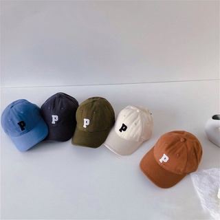 Mũ lưỡi trai thêu hình chữ P hàn quốc dành cho bé gái và bé trai size 49-54cm