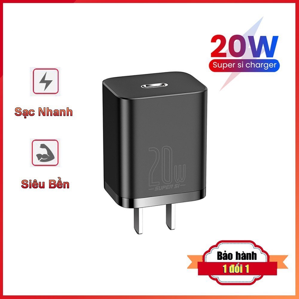 Bộ Củ Cáp sạc nhanh 20W cho iphone/ipad chính hãng Baseus TZCCSUP