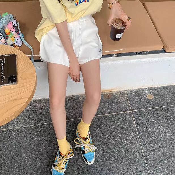 Quần Short Thể Thao Lưng Cao Ống Rộng Thời Trang Mùa Hè Hàn Quốc Hàng Mới Dành Cho Nữ