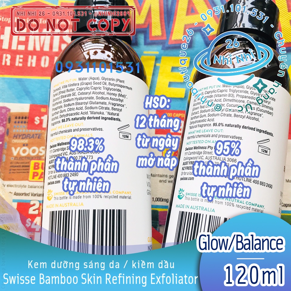 CÓ BILL ÚC Kem dưỡng Swisse Vitamin B3 / Manuka Honey  120ml  Chuẩn Chemist Warehouse